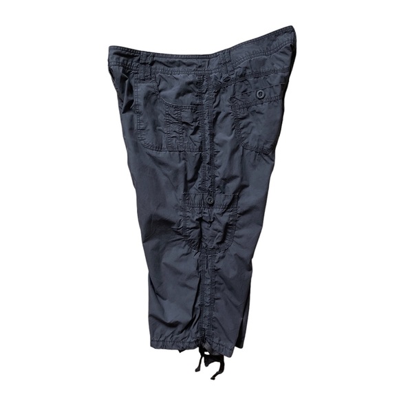 Y2K Dark Grey Cotton Cargo Capris Size 13 XL - Picture 2 of 6